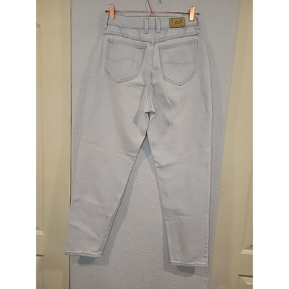 Vintage 90s Y2K Lee Tapered Mom Fit Jeans Womens Size 12 Light Wash Denim 28x30 - Picture 5 of 8